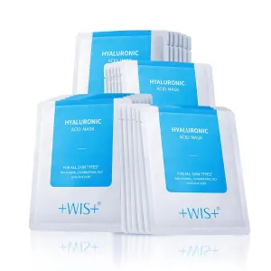  WIS  Hyaluronic Acid Face Mask 24 EA with Hyaluronic Acid Serum and Vitamin B5, Hydrating Facial Mask for Dry Skin, Anti-Aging Mask to Plump and Repair Dehydrated Skin, Safe on Sensitive Skin