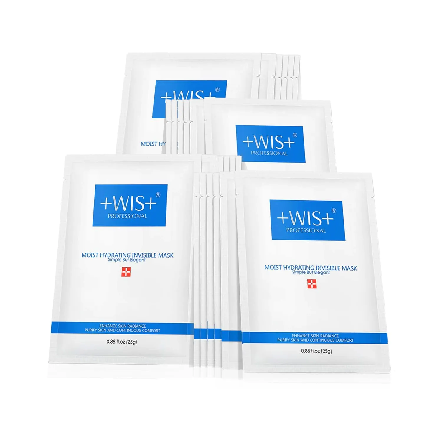  WIS  Intensive Hydrating Face Masks 24 EA with Hyaluronic Acid Serum for Dry Skin, Collagen Facial Mask to Pore Minimizing, Elasticity Improvement and Repair Dehydrated Skin, Safe on Sensitive Skin