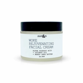 WOKE (Original) Face & Eye Cream for Puffiness and Dark Circles - Anti Aging w Alpha Hydroxy - Coconut Oil - Mango Seed Butter 2 oz | Birthday Zodiac Gift Idea