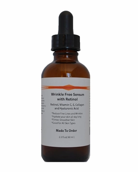 Wrinkle Free Serum with Retinol, Vitamin C and E, Collagen, and Hyaluronic Acid (2.3oz)