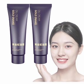 XIRUJNFD Golden Snake Oil Cream, Anti-Wrinkle Firming Face & Neck Moisturizer, Anti-Wrinkle Firming Cream for Skin Tightening & Lifting for All Skin Types (2 Pcs)