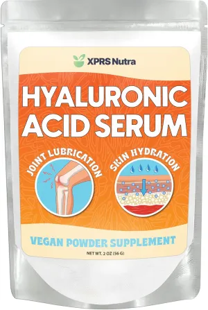 XPRS Nutra Hyaluronic Acid Powder - 14 Grams of Pure Hyaluronic Acid Serum Powder - DIY Serum for Face and Skin - Food and Cosmetic Grade Hyaluronic Acid Pure Powder (2 oz)