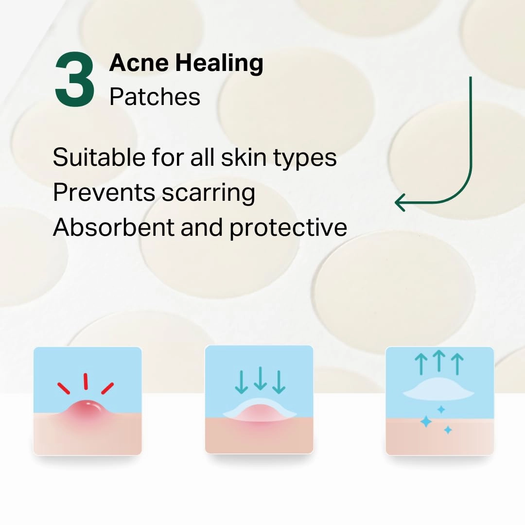 Y’OUR Essential 3-Step Acne Kit: Purifying Cleanser, Anti-Acne Serum & Healing Patches; Pimple Clearing, Pore Minimizing Skincare Routine. Made in USA. Suitable for All Skin Types