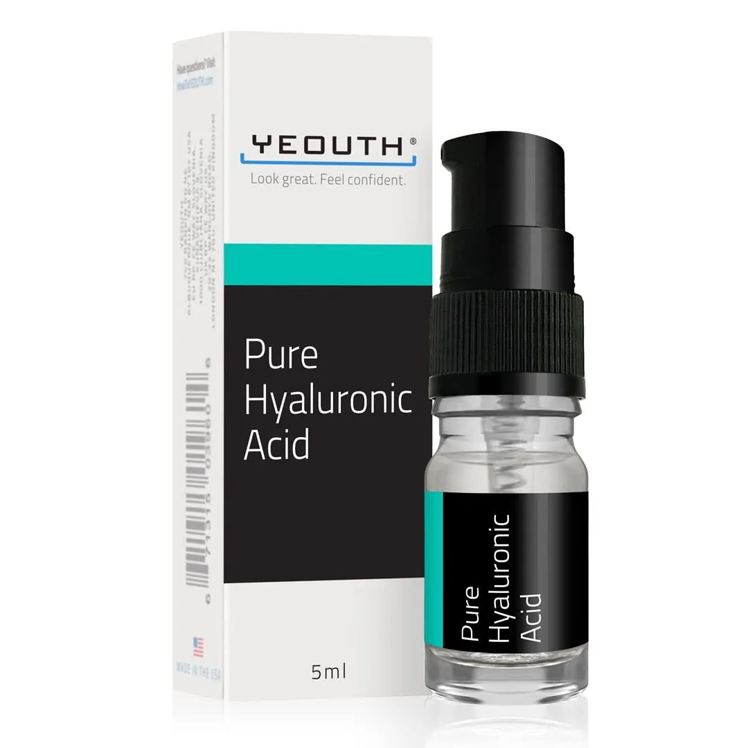 Yeouth 100% Pure Hyaluronic Acid Serum for Face, Anti-Aging and Hydrating Serum for Wrinkles, Dark Spots and Dull Skin, Unisex