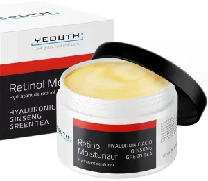 YEOUTH Retinol Cream for Face, Retinol Face Cream for Women and Men with Hyaluronic Acid and Green Tea, Night Moisturizer for a Smoother Appearance 1oz