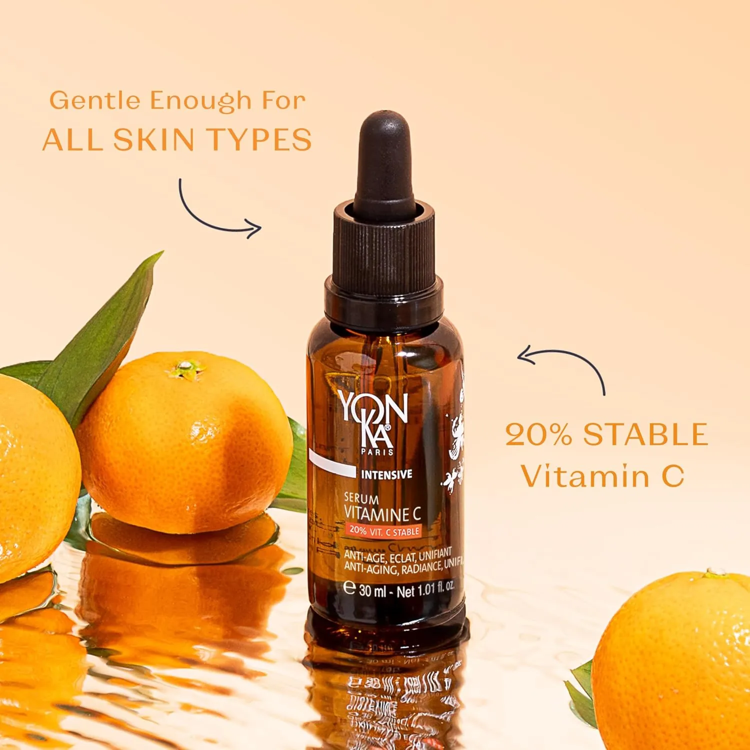 Yon-Ka Vitamin C Face Serum, Anti-Aging Face Serum for Sensitive Skin, High Concentrate to Treat Wrinkles & Uneven Skin Texture, 30ml