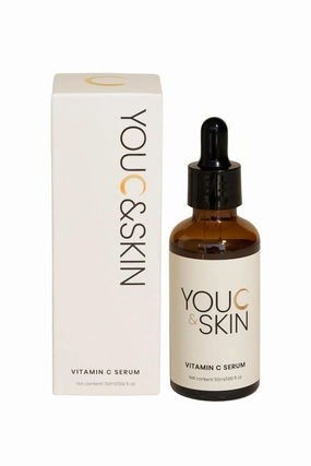 You C & Skin Vitamin C Serum 1.7 fl oz for Face & Neck for Men & Women - Anti-Oxidant Rich, Collagen Boosting, Repairs & Protects against Sun Damage