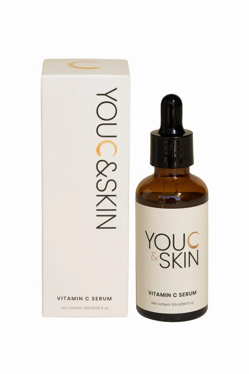 You C & Skin Vitamin C Serum 1.7 fl oz for Face & Neck for Men & Women - Anti-Oxidant Rich, Collagen Boosting, Repairs & Protects against Sun Damage
