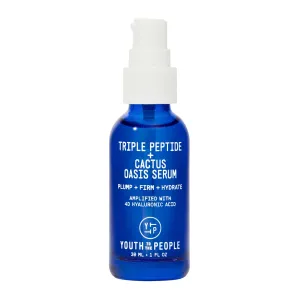 Youth To The People Triple Peptide   Oasis Face Serum (1 fl oz), Hydrates   Plumps Dry Skin, Hyaluronic Acid   Peptides, Fragrance-free, Vegan