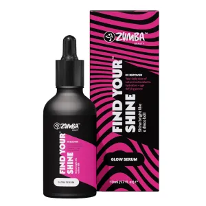 ZUMBA Glow Serum for Face - Vitamin B3/E   Hyaluronic Acid - Hydrating Face Serum & Skin Brightening Serum - Non-Comedogenic Post-Workout Natural Glow Serum - Face Serum for Glowing Skin, 1.7 Fl Oz