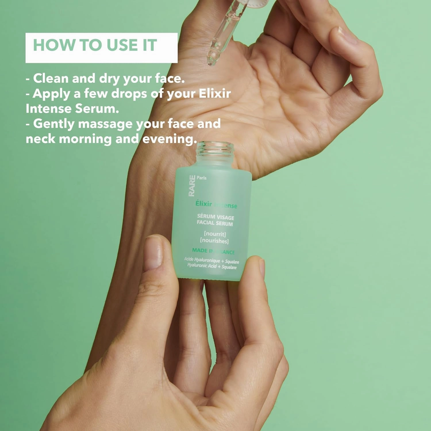 Élixir Intense - Nourishing Facial Serum - Hydrating & Brightening - With Hyaluronic Acid & Squalene - Nourishing, Firming & Revitalizing - Multi-Active Serum Formula - 1oz