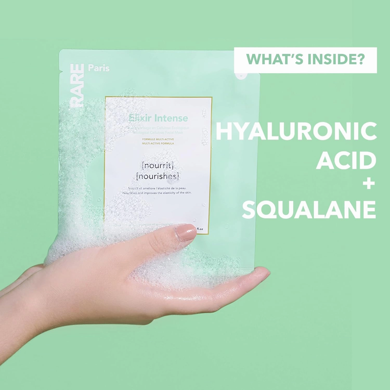 Élixir Intense - Nourishing Facial Sheet Mask - Hydrating & Brightening - With Hyaluronic Acid & Squalene - Nourishing, Firming & Revitalizing - Multi-Active Serum Formula - 5 Pack