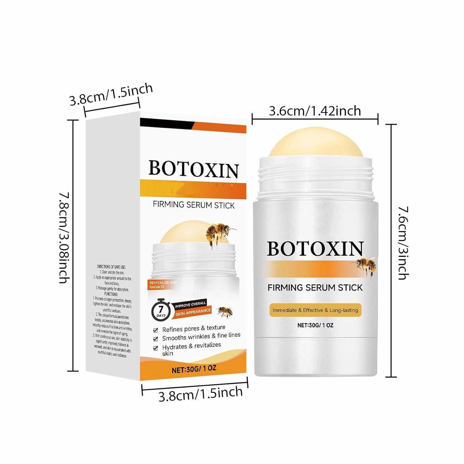 𝐁𝐨𝐭𝐨𝐱𝐢𝐧 Bee Venom Firming Serum Stick, 2025 New Anti Wrinkle Firming Multi Purpose Wrinkle Cream, Lifts, Plumps and Firms Skin, Bee Venom Lift Cream for All Skin Types, 30g/1oz (5)